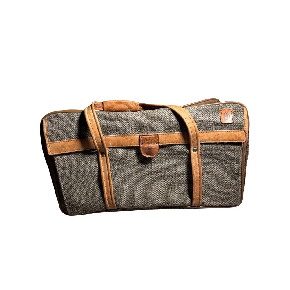 Hartmann Luggage Vintage Tweed Leather Trim Briefcase Carry On Bag Quiet Luxury